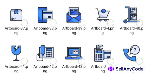 50 ecommerce icons png-svg