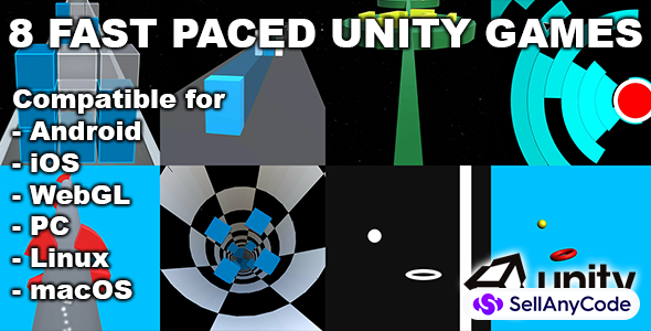 8 Fast Paced Unity Games Bundle