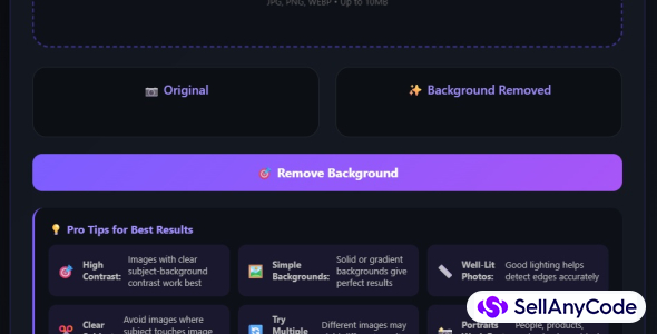 Background Remover (JS Script) Remove Image Background Instantly