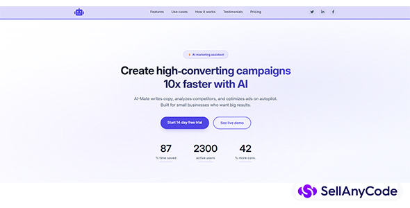AI-Mate - AI Marketing Assistant Landing Page HTML Template