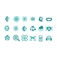 AI & Machine Learning Icons, Minimal Set