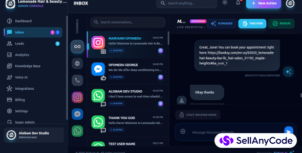 AI receptionist SaaS