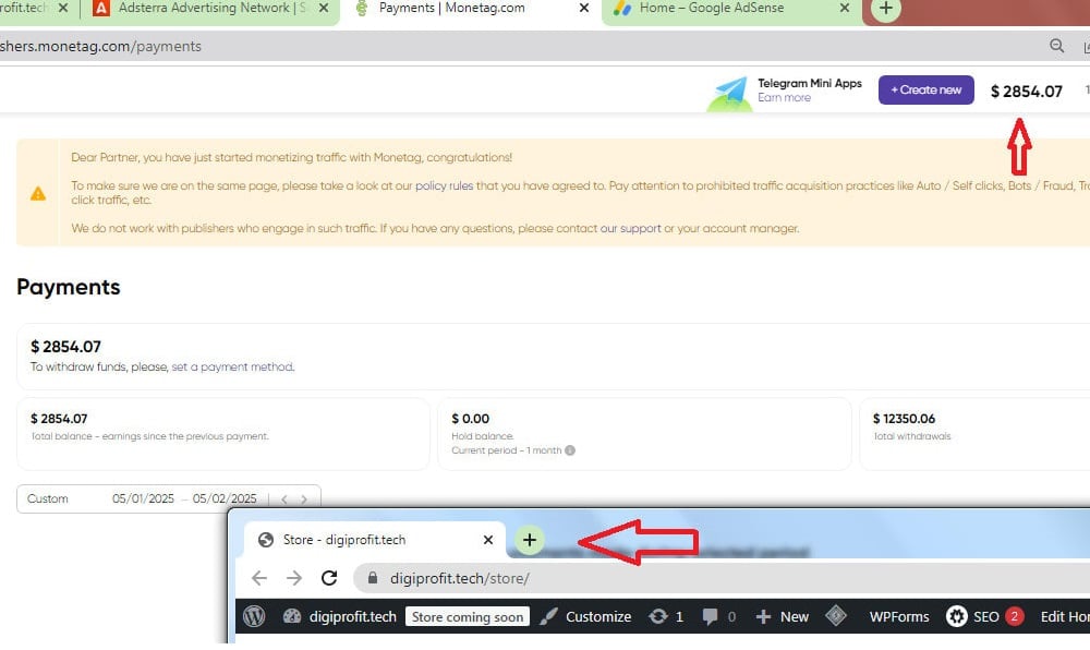 Ad asdterra ,monetag