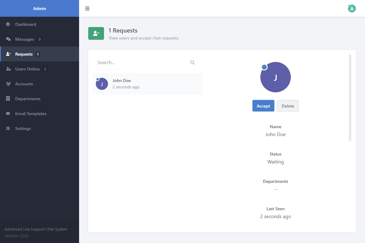 Advance Live Chat support System — screenshot 4