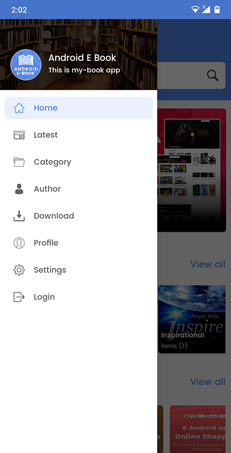 Android EBook App (Books App, PDF, ePub, Online Book Reading, Download Books)