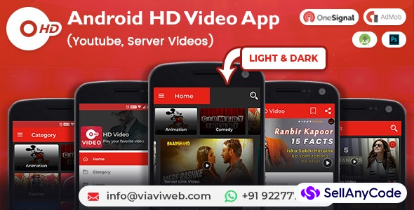 Android HD Video App (Youtube, Server Videos)