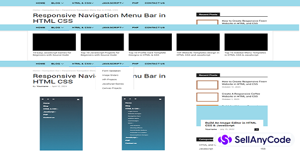 Animated Horizontal and Vertical Navigation Dropdown Menu