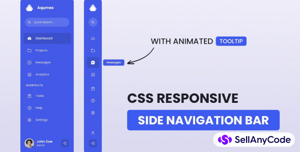 Animated Sidebar Menu Using HTML & CSS & JavaScript | Responsive ...