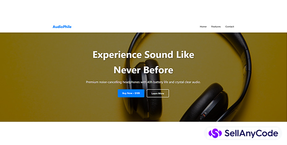 AudioPhile - Headphones Landing Page HTML Template