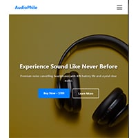 AudioPhile - Headphones Landing Page HTML Template
