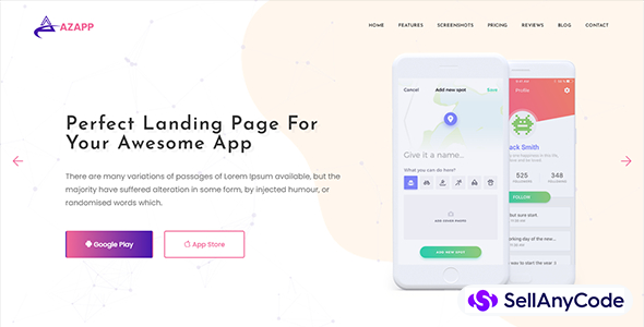 Azapp - App Landing Page Html5 Template