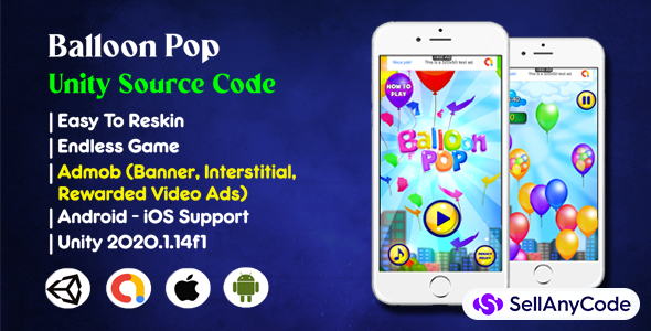 Balloon Pop Unity Source Code Admob