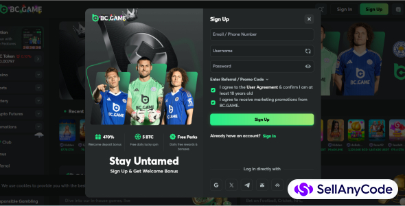 Bc.Game Clone Source Code / Pure Replica With All Games Running