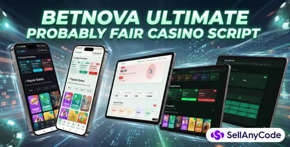 BetNova Casino Script , Nodejs Engine (10 Games + RTP Control) ,Probably Fair