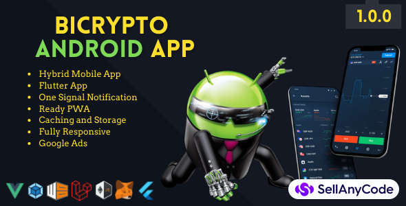 Bicrypto Android App - OneSignal, Google Ads, Fully Customizable