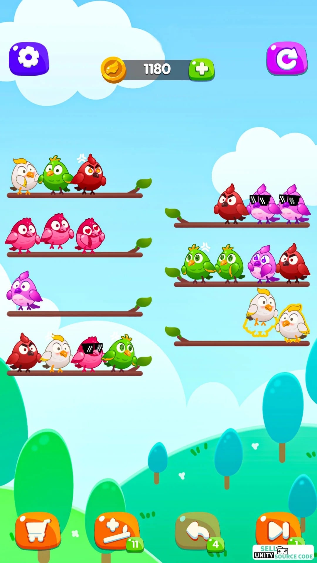 Bird Sort Puzzle: Color Matching Master Birds Jam Triple Match Fun Puzzles