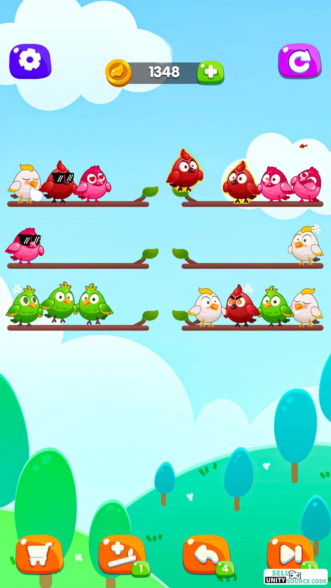 Bird Sort Puzzle: Color Matching Master Birds Jam Triple Match Fun Puzzles