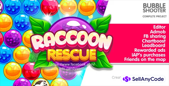 Bubble Shooter Raccoon Rescue + EDITOR