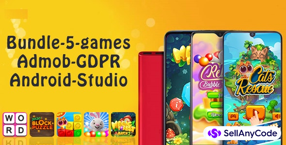 Bundle#1 , 5 Games (Admob + GDPR + Android Studio)