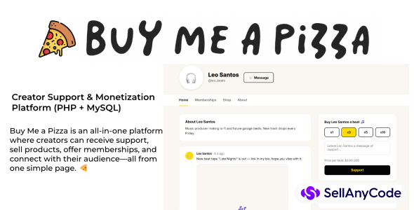 BuymeaPizza Full Source PHP MySQL