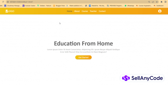 HTML / CSS Code For Online Learning Platform Website.