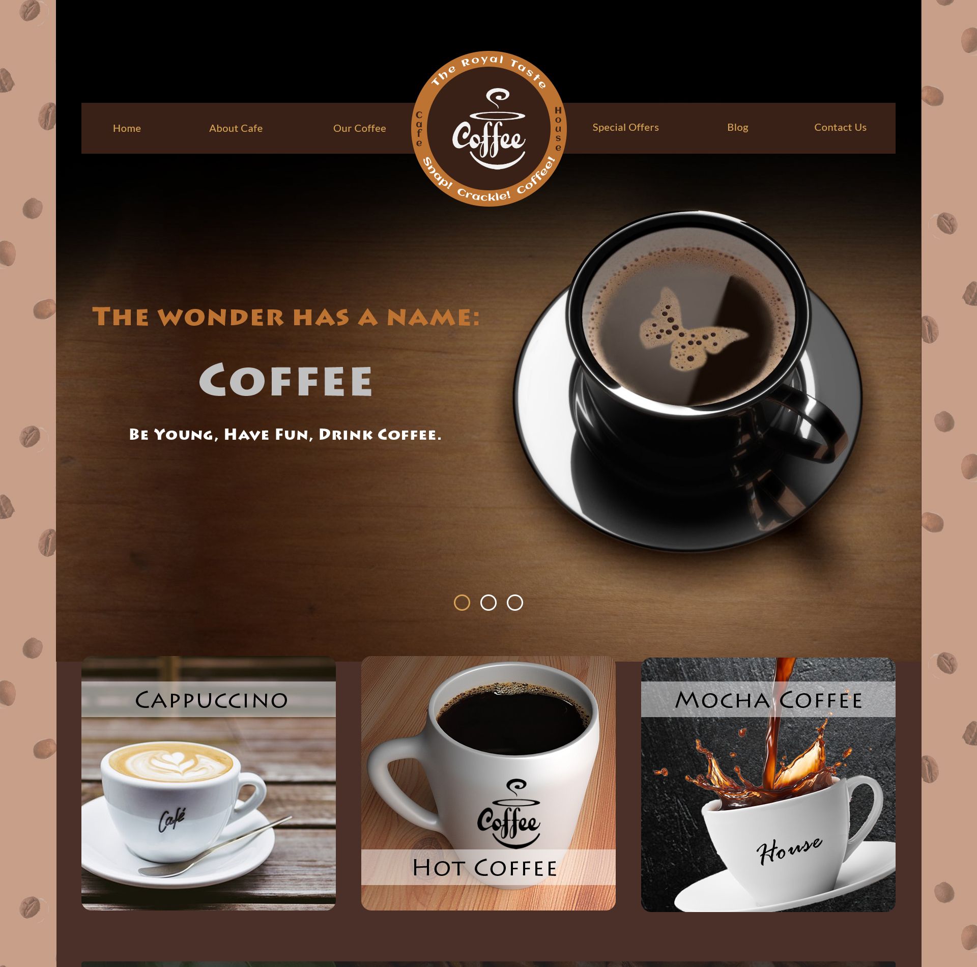 Cafe Coffee House - Coffee Shop PSD Template