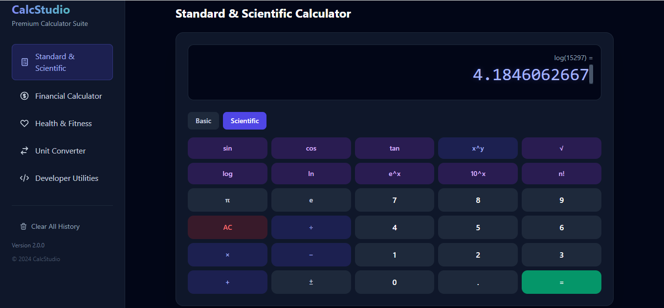 CalcStudio - Multi-Purpose JavaScript Calculators & Conversions Web Suite