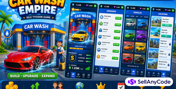 Car Wash Empire Flutter Idle Car Wash Tycoon Game
