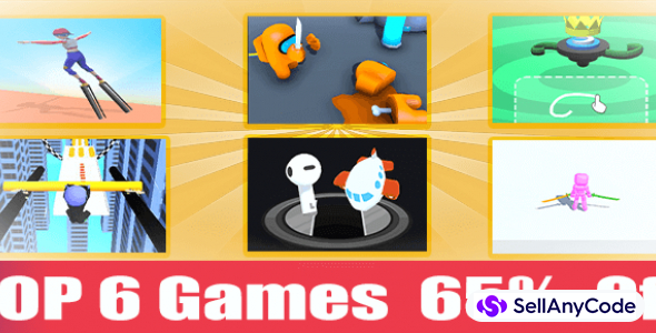 Casual Games Mega Bundle: 6 Top Trending Unity Games Templates -65% OFF!