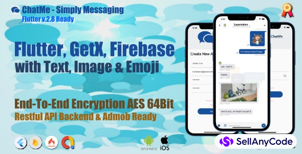 ChatMe - Simply Messaging Flutter v.2.8 with API Backend | Google Admob