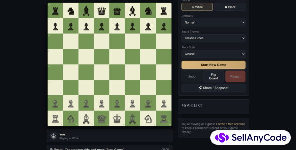 Chess Master AI - Online Chess Platform with AI & Multiplayer (PHP/MySQL)