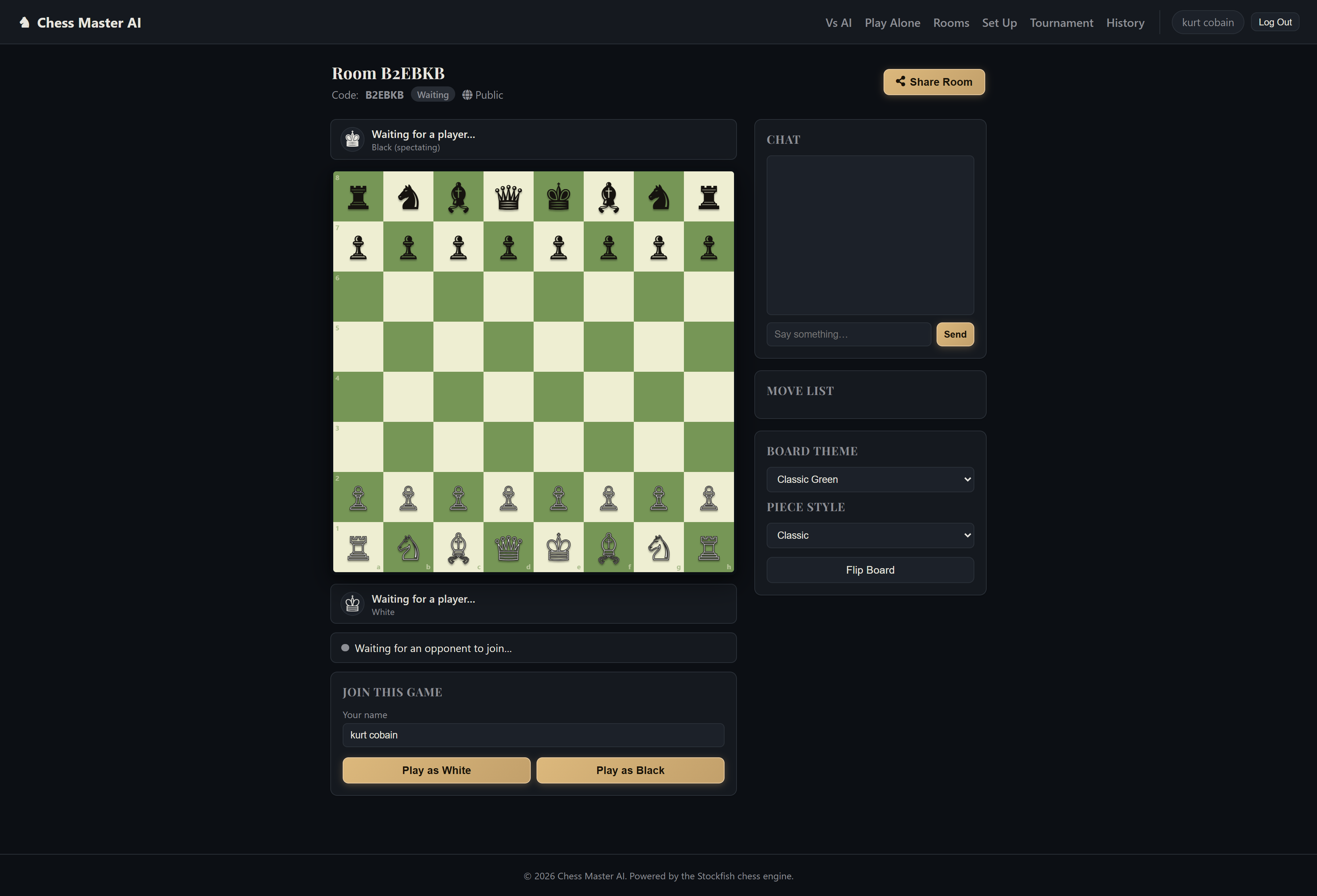 Chess Master AI - Online Chess Platform with AI & Multiplayer (PHP/MySQL)