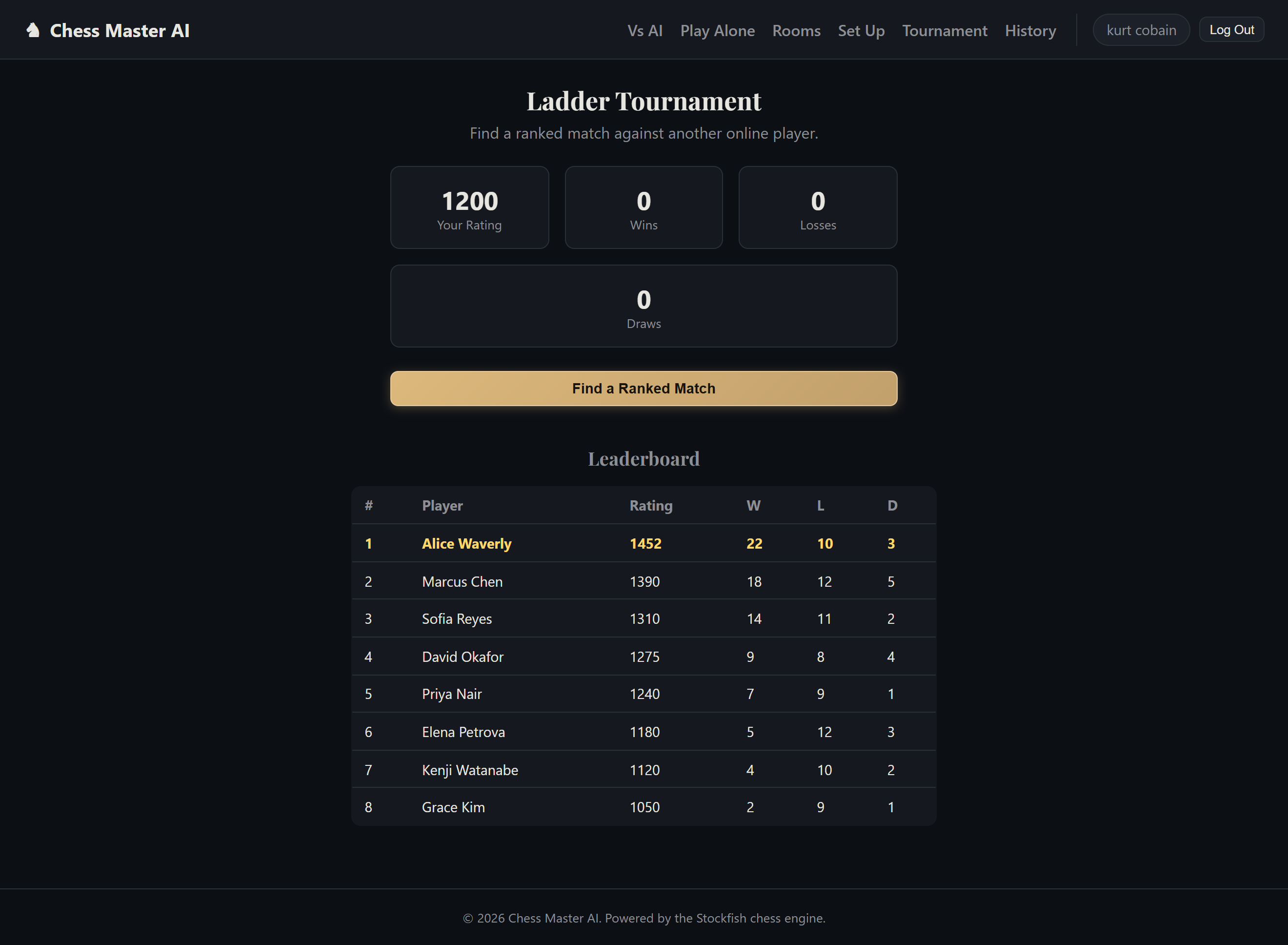 Chess Master AI - Online Chess Platform with AI & Multiplayer (PHP/MySQL)