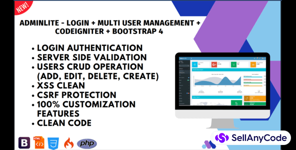 CodeIgniter AdminLTE Integration + User CRUD