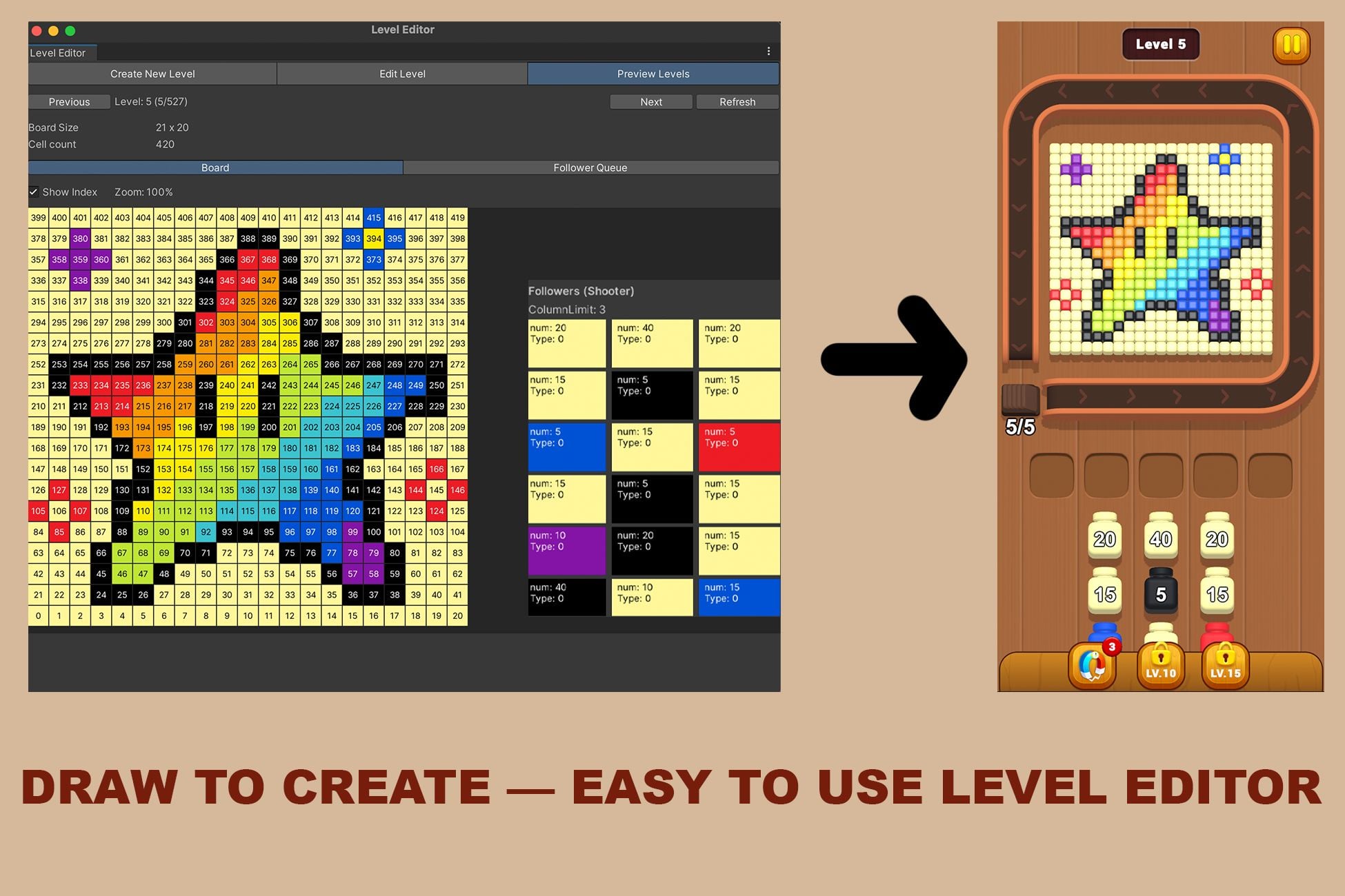 Color Cube Shooter - 500 Levels Editor Unity