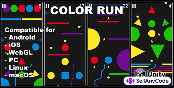 Color Run - Unity Game Source Code With AdMob Ads