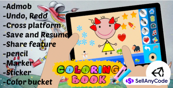  Coloring Book Kids Game | Unity Project With Admob for Android and iOS