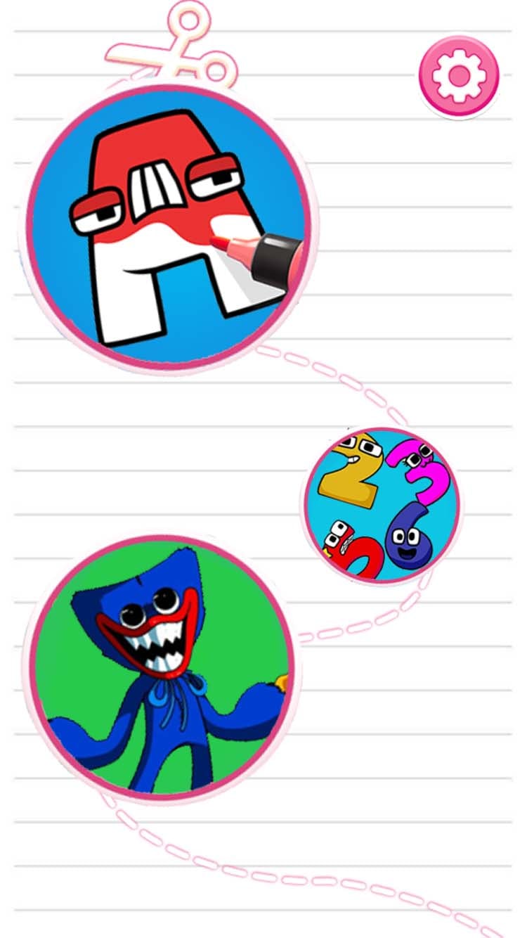 Coloring Master : Alphabet Lore rainbow friends huggy ASMR