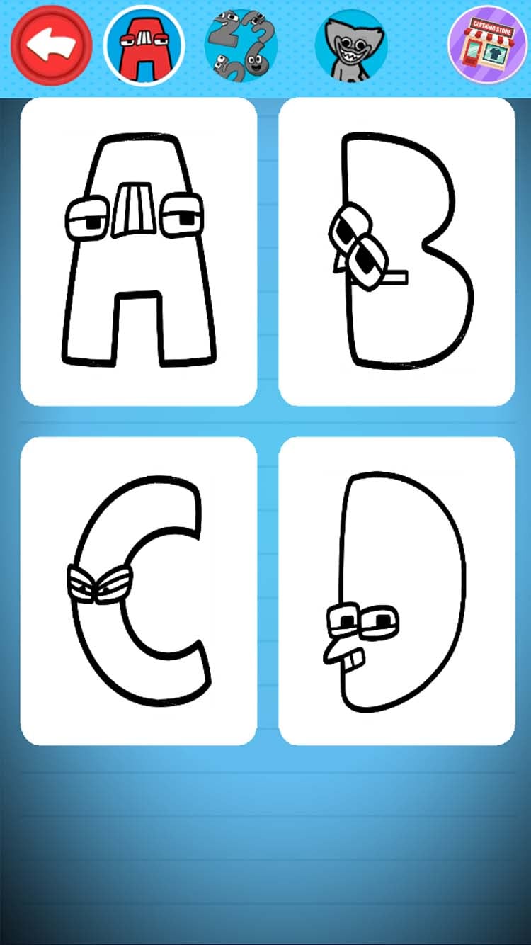 Coloring Master : Alphabet Lore rainbow friends huggy ASMR