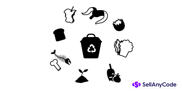 Compost Bin Icons Set - Organic Waste Vector Graphics