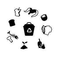 Compost Bin Icons Set - Organic Waste Vector Graphics