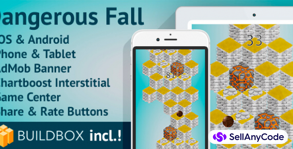 Dangerous Fall: BuildBox Game (Easy Reskin)