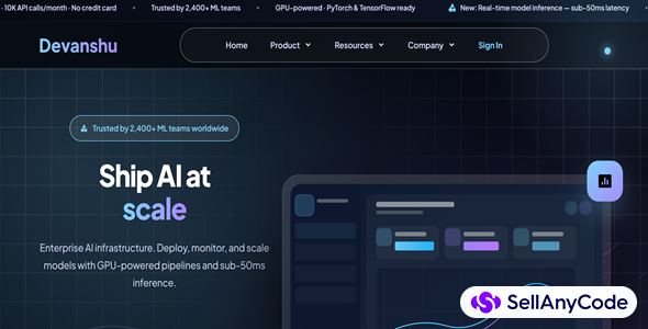 Devanshu AI Infrastructure & ML Platform HTML Template
