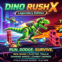 Dino Rush X - Complete HTML5 Endless Runner Game Source Code