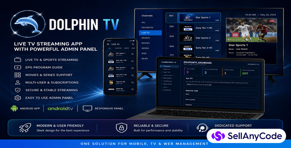 Dolphin TV with Admin Dashboard Control