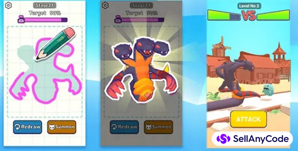 Draw Monster And Fight – Doodle Fight – Hyper Casual Trending Game