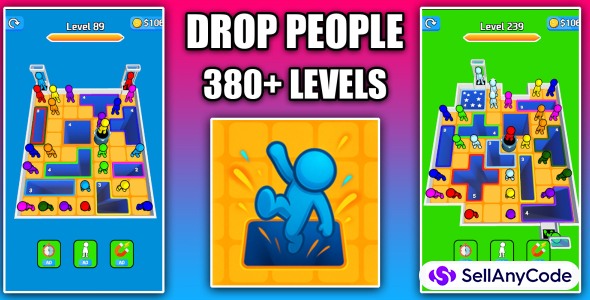 Drop People 3D Hole Puzzle Game Unity Source Code