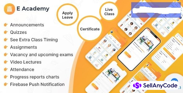 E-Academy - Online Classes / Institute / Tuition And Course Management (Android App + Admin Panel)