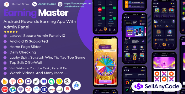 Earning Master - Android Rewards Earning App With Admin Panel
