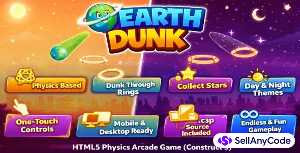 Earth Dunk HTML5 Physics Arcade Game